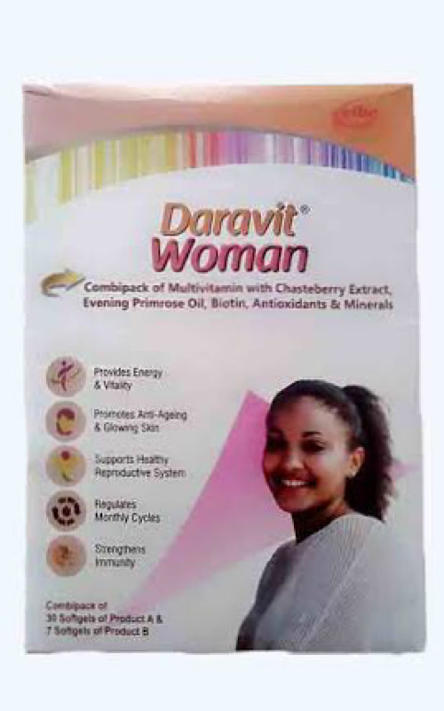 Daravit Woman (Combipack of Multivitamin with Chasteberry Extract, Evening Primose Oil, Biotin, Antioxidants & Minerals