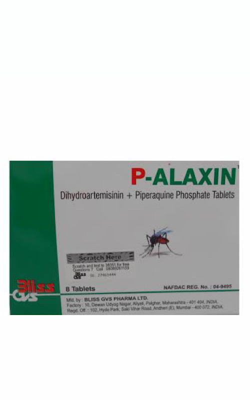 P-Alaxin Tablets (Dihydroartemisinin 40mg + Piperaquine Phosphate 320mg) 9 Tablets