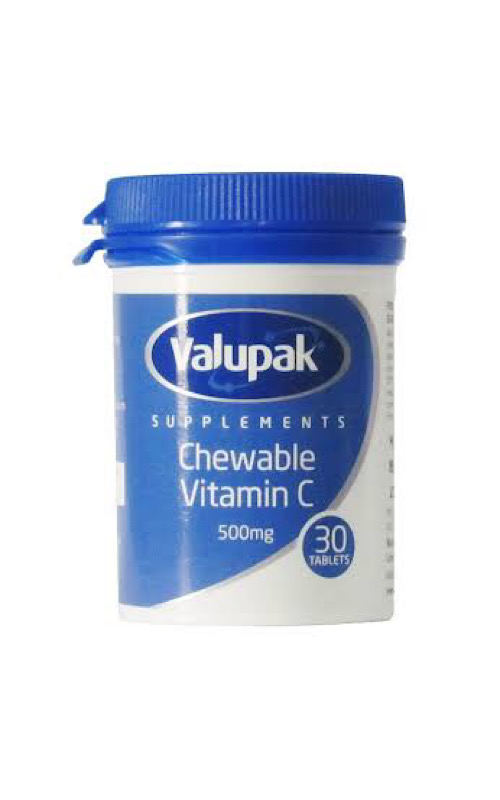 Valupak Chewable Vitamin C 500mg (30 Tablets)