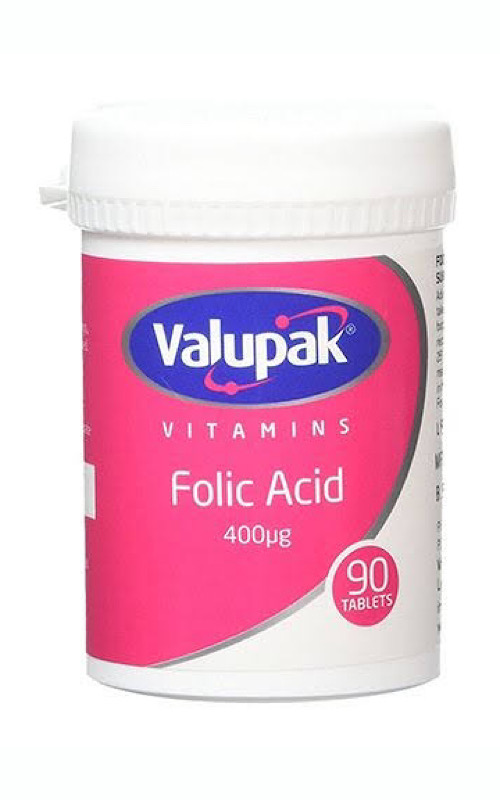 Valupak Folic Acid 400mcg (90 Tablets)