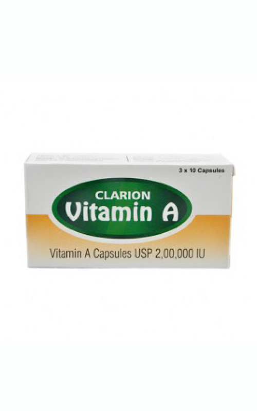Clarion Vitamin A Capsules (200000 IU) 30 Capsules