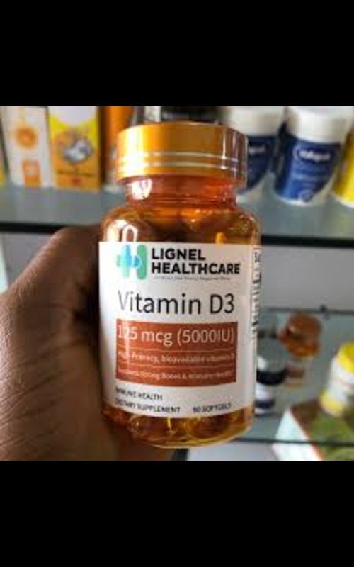 Lignel Healthcare Vitamin D3 125mcg (5000IU) * 60 softgels